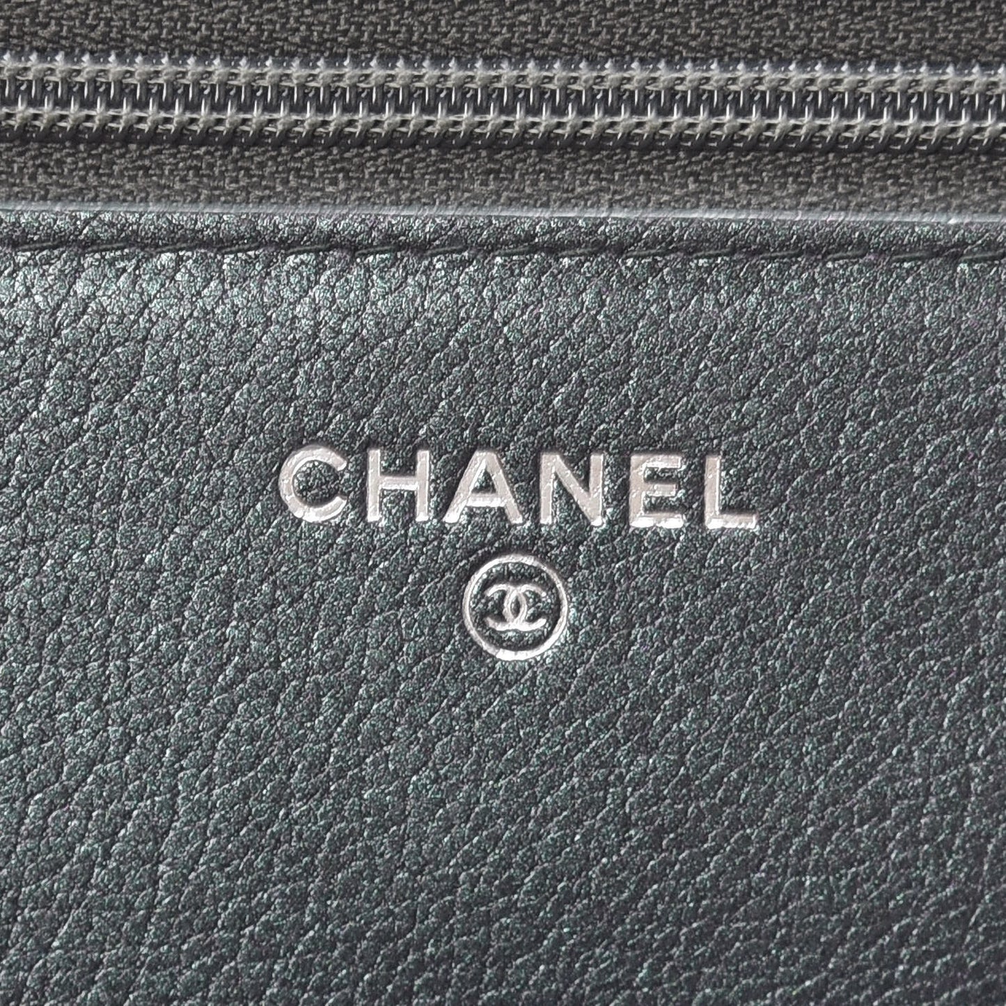 Iridescent Goatskin Quilted Wallet On Chain WOC Purple