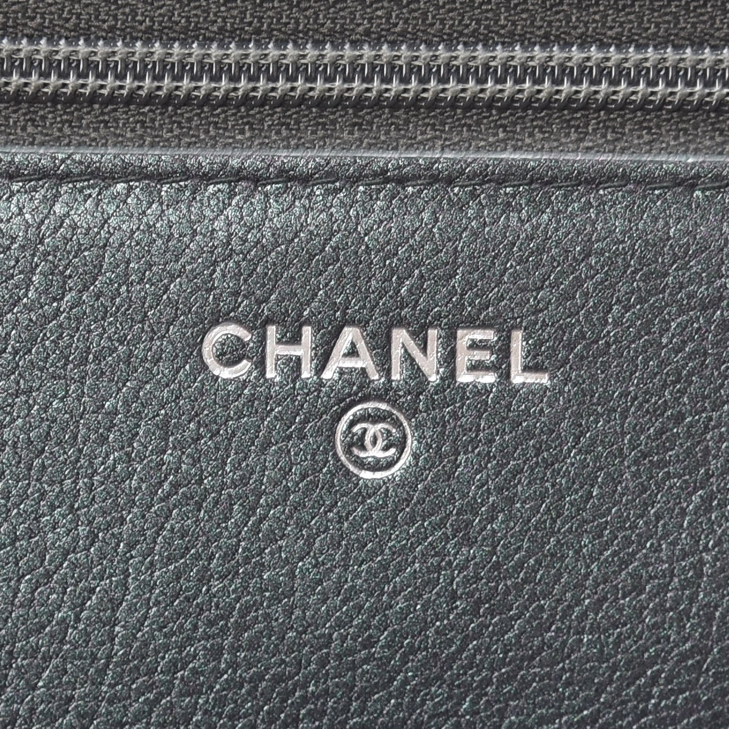 Chanel Iridescent Goatskin Quilted Wallet On Chain WOC Purple 6 of 13