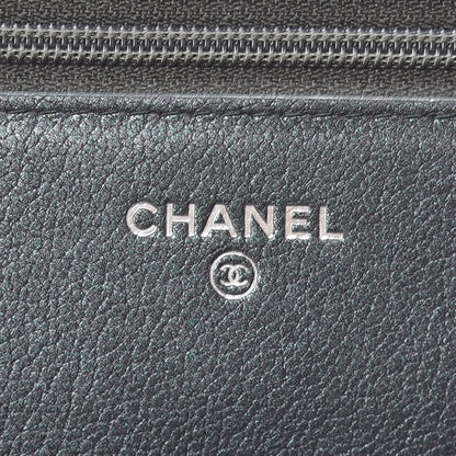 Chanel Iridescent Goatskin Quilted Wallet On Chain WOC Purple 6 of 13
