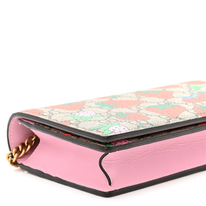 Gucci GG Supreme Monogram Strawberry Chain Wallet 8 of 10