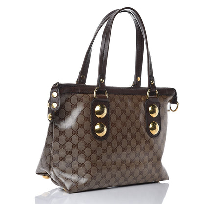 Gucci Crystal Monogram Small Babouska Tote Dark Brown 3 of 7