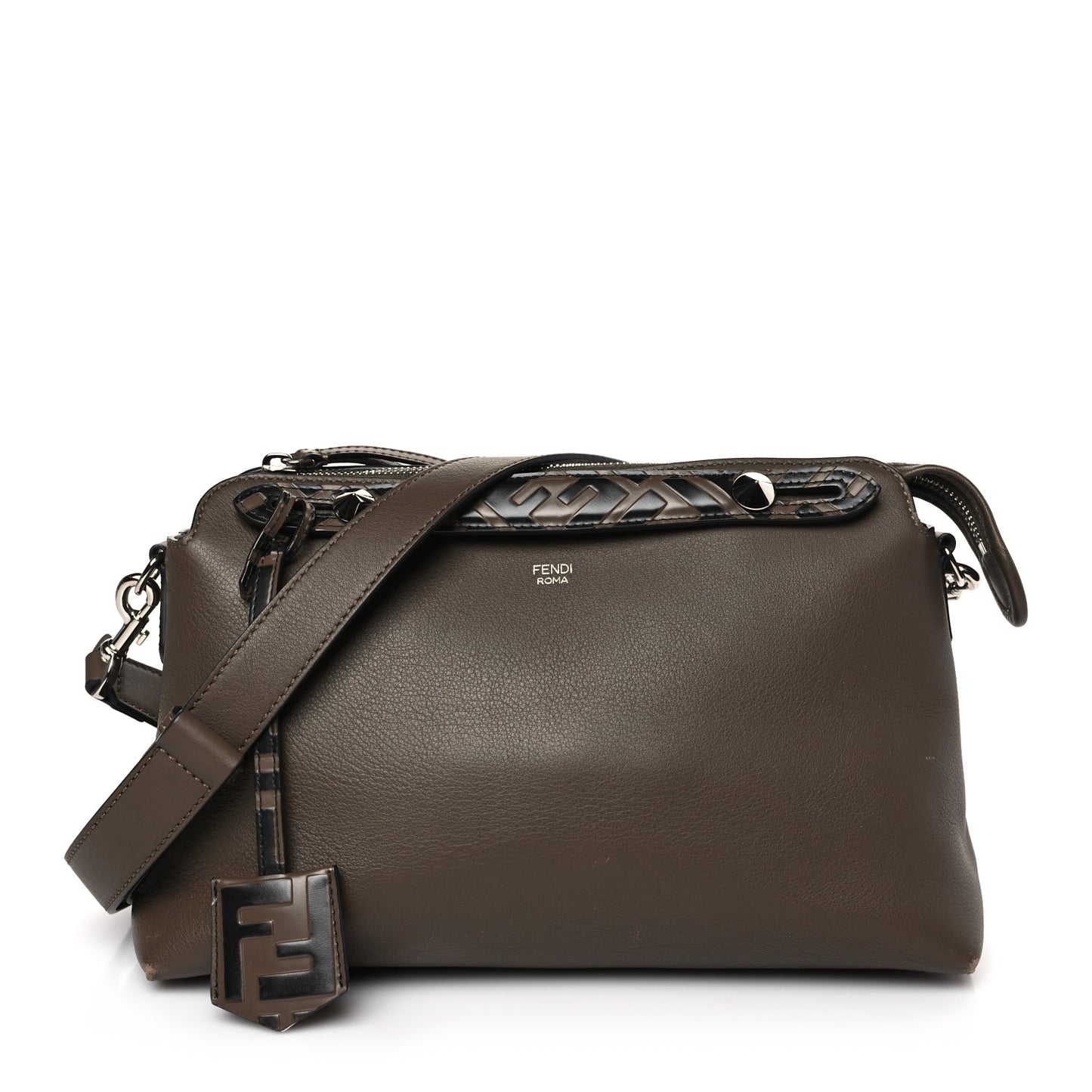 Vitello Dolce Bi-Color FF 1974 Embossed Medium By The Way Boston Bag Maya Black