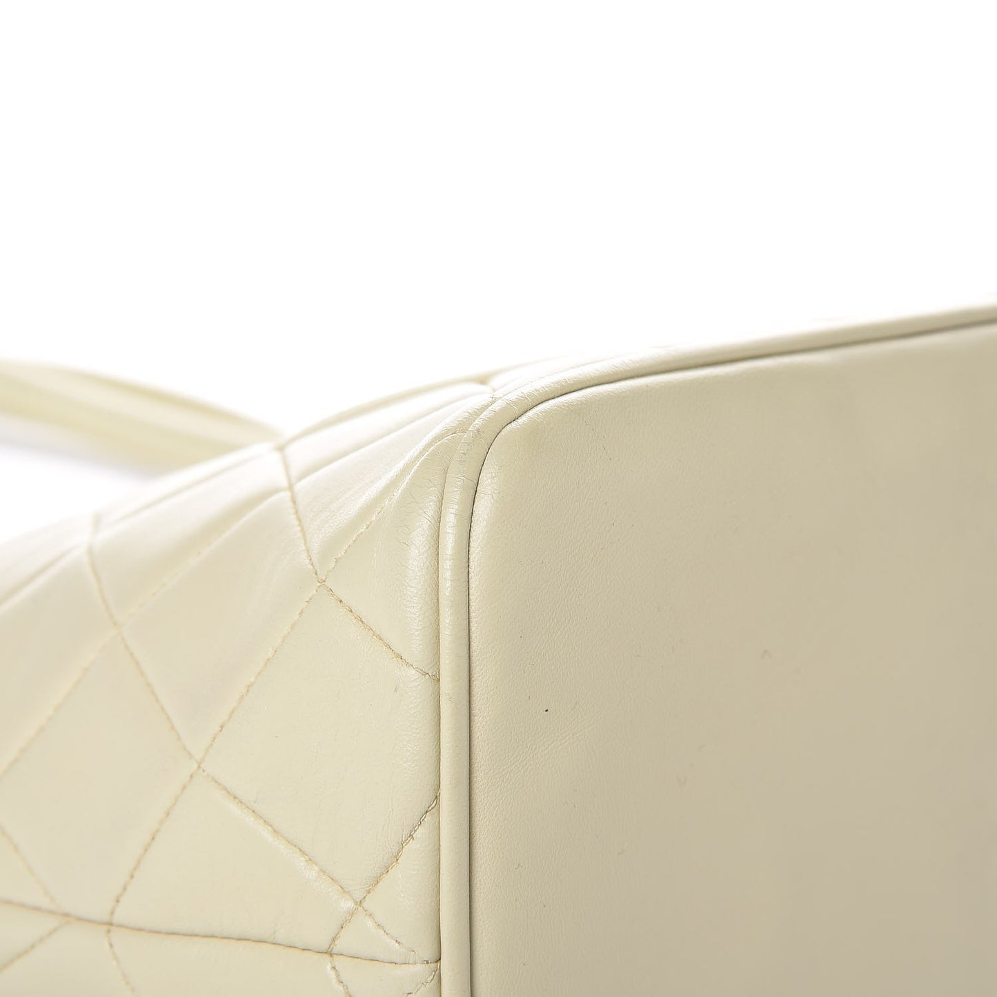 Lambskin Quilted Medallion Tote Light Beige