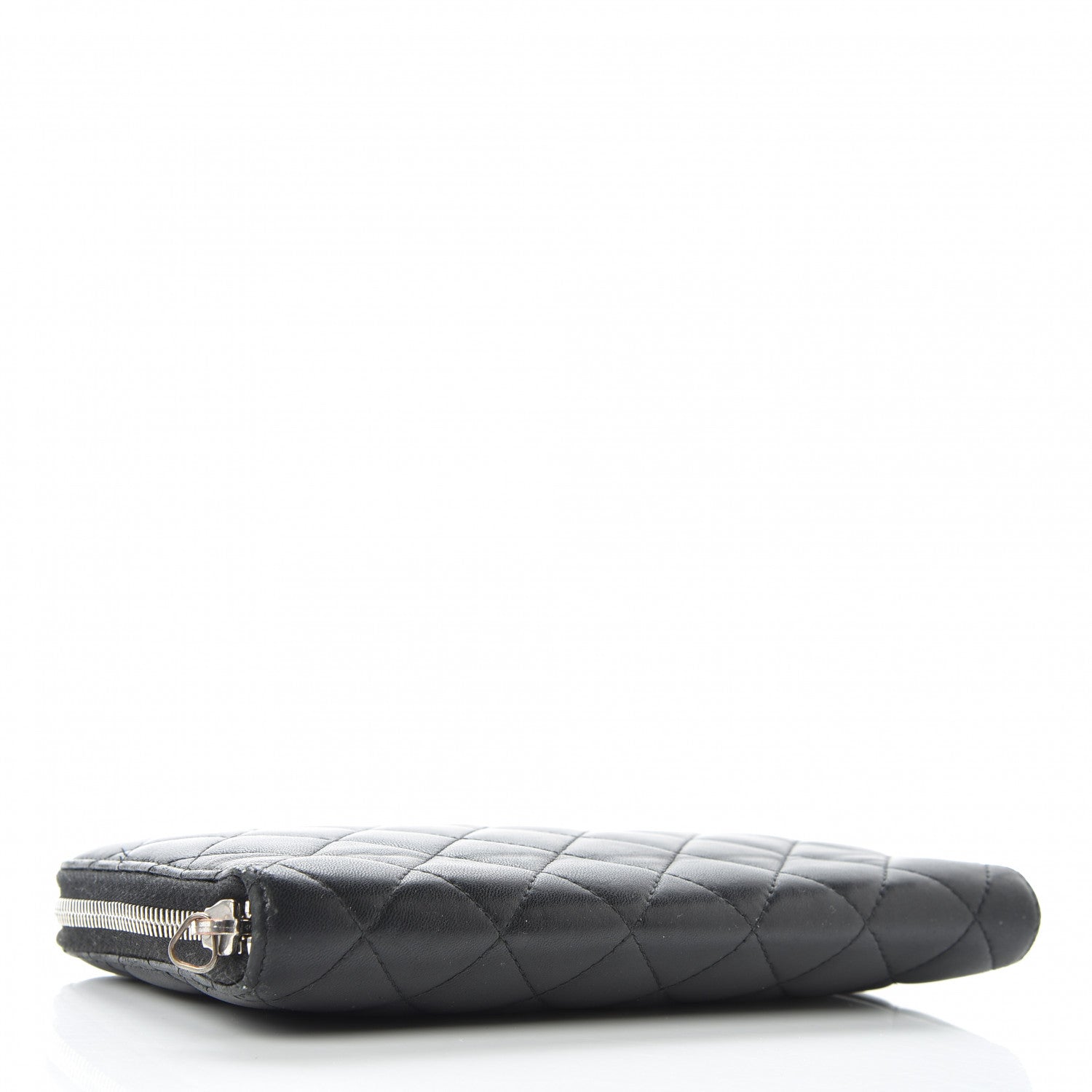 Chanel Lambskin Quilted Large Zip Around Organizer Wallet Black 4 of 15