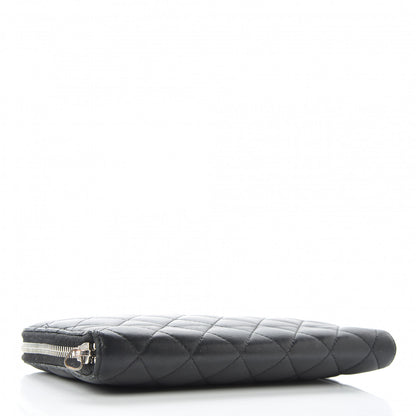 Chanel Lambskin Quilted Large Zip Around Organizer Wallet Black 4 of 15