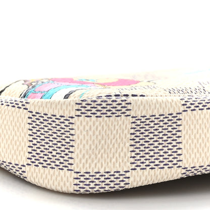 Louis Vuitton Damier Azur 2021 Christmas Animation Hollywood Mini Pochette Accessories Fuchsia 8 of 9