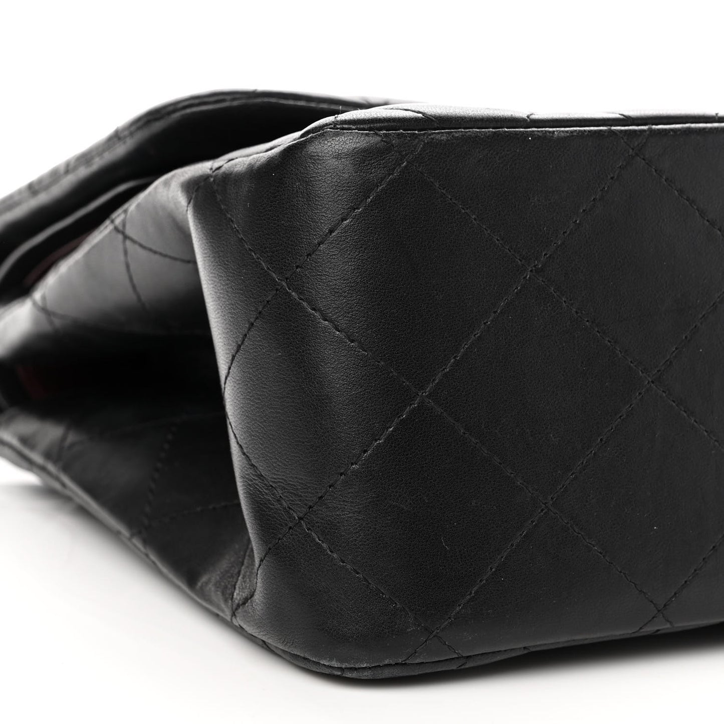 Lambskin Quilted Jumbo Double Flap Black