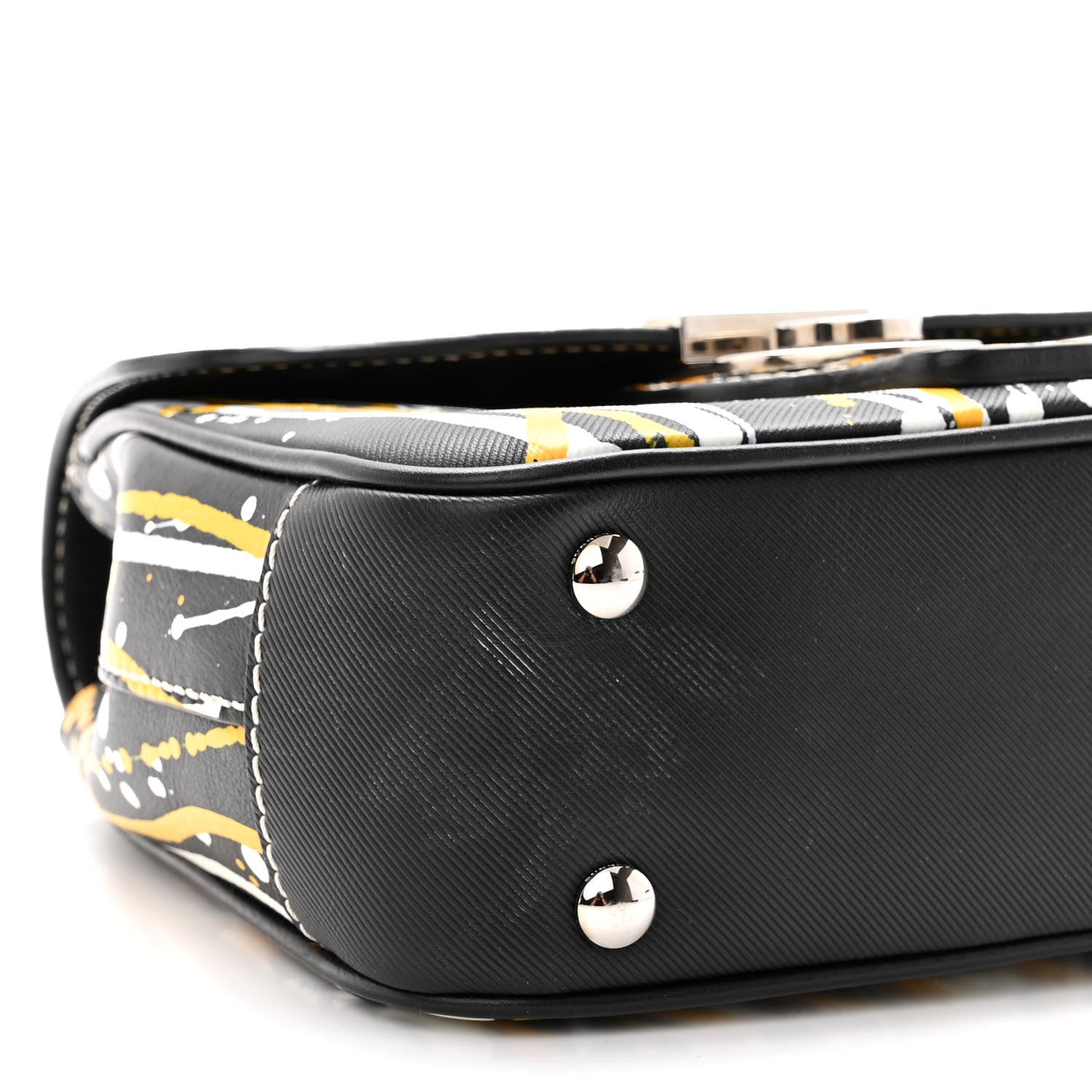 Burberry Trench Calfskin Splash Print Small DK88 Top Handle Bag Black 8 of 9
