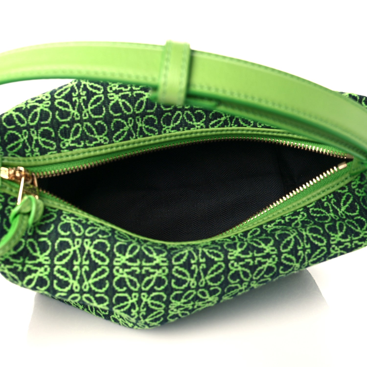 Loewe Jacquard Anagram Calfskin Small Cubi Bag Apple Green 4 of 9