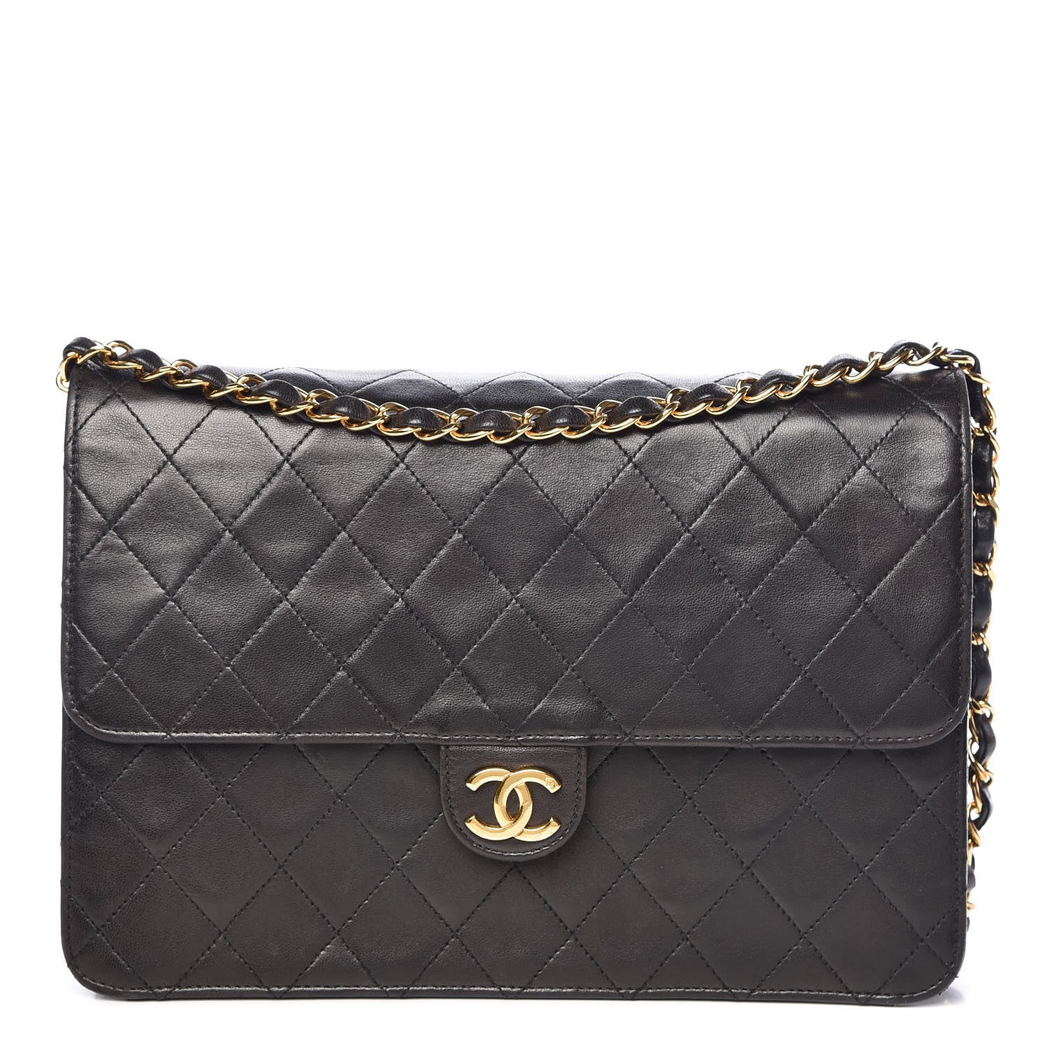 Chanel Lambskin Quilted Medium Single Flap Black 1 of 11