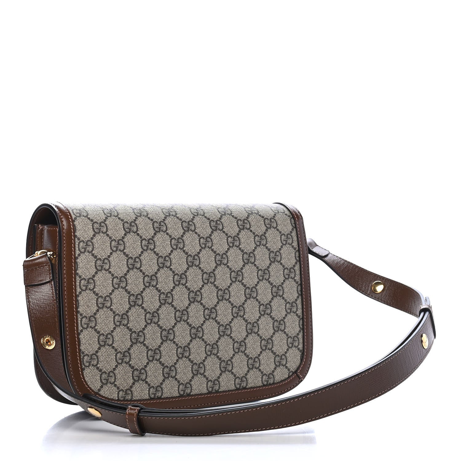 Gucci GG Supreme Monogram Horsebit 1955 Shoulder Bag Beige Brown Sugar 3 of 9