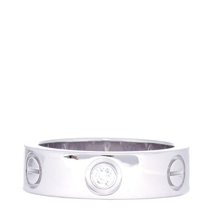 Cartier 18K White Gold 3 Diamond 5.5mm LOVE Ring 50 5.25 3 of 5