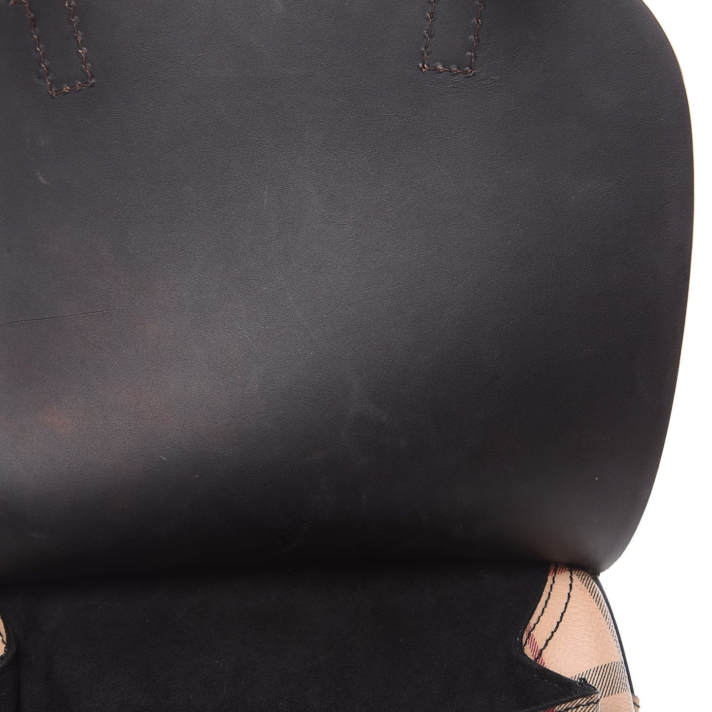 Haymarket Check Large Bridle Saddle Bag Dark Clove Brown