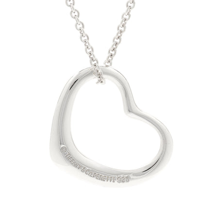 Tiffany Sterling Silver 22mm Elsa Peretti Open Heart Pendant Necklace 5 of 5