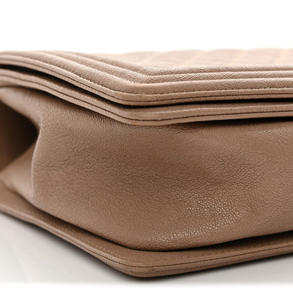 Chanel Caviar Quilted New Medium Boy Flap Dark Beige 9 of 12