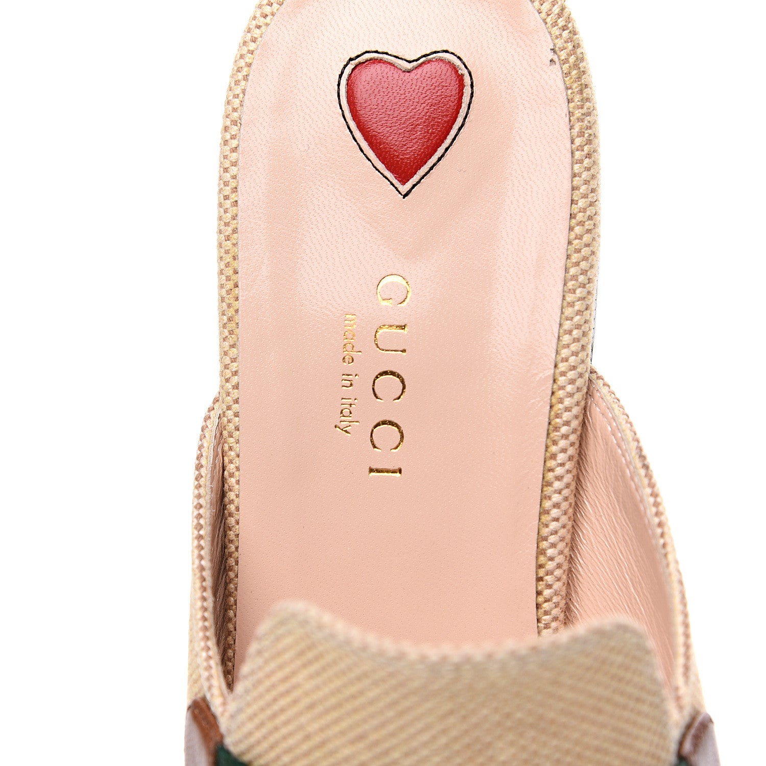 Gucci Canvas Vintage Charlotte Web Princetown Slippers 37 Sand Cuir 5 of 9