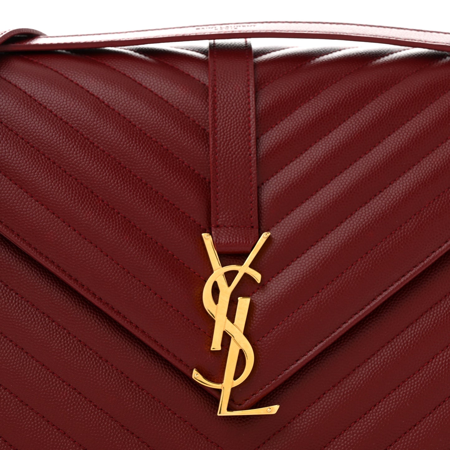 Grain De Poudre Matelasse Chevron Large Monogram Satchel Oxblood