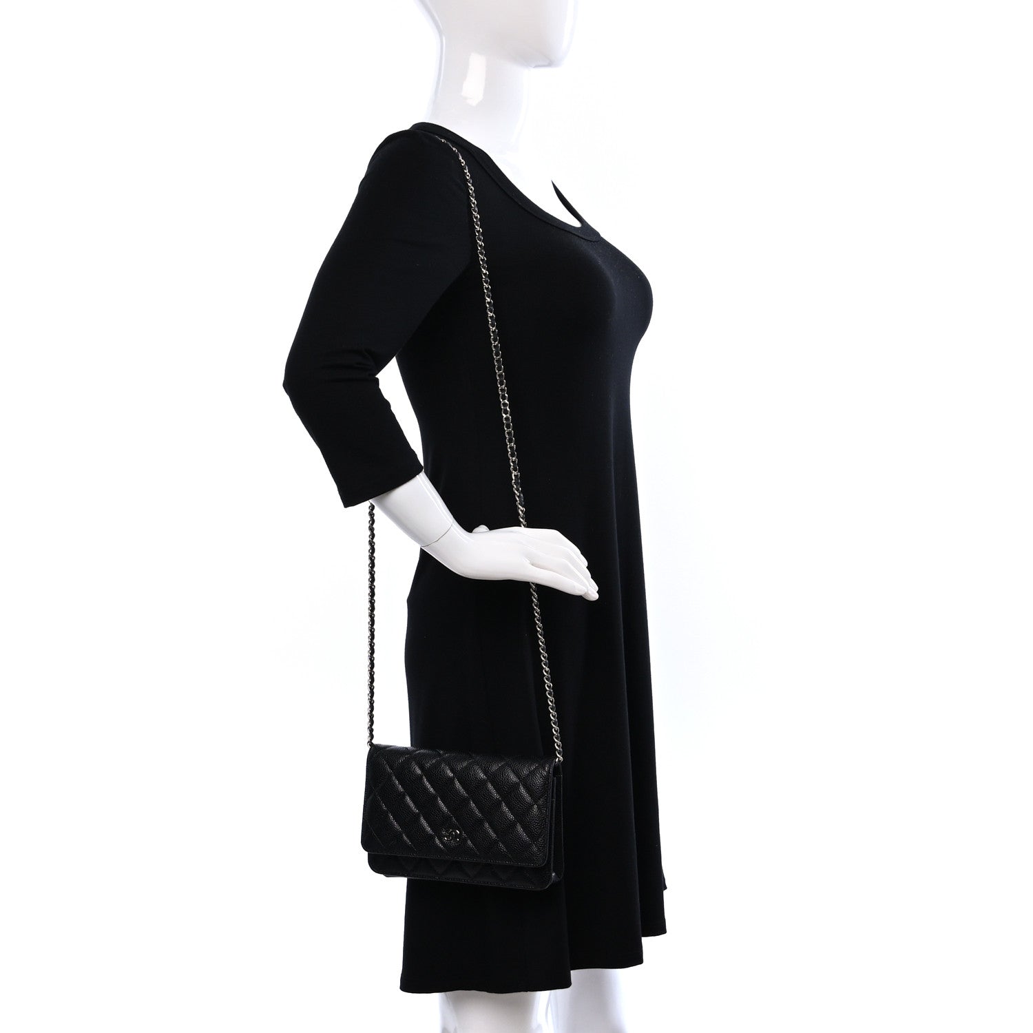 Chanel Caviar Quilted Wallet on Chain WOC Black 2 of 10