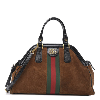 Gucci Suede Ophidia Medium Re(Belle) Top Handle Bag Nocciola Black 1 of 13