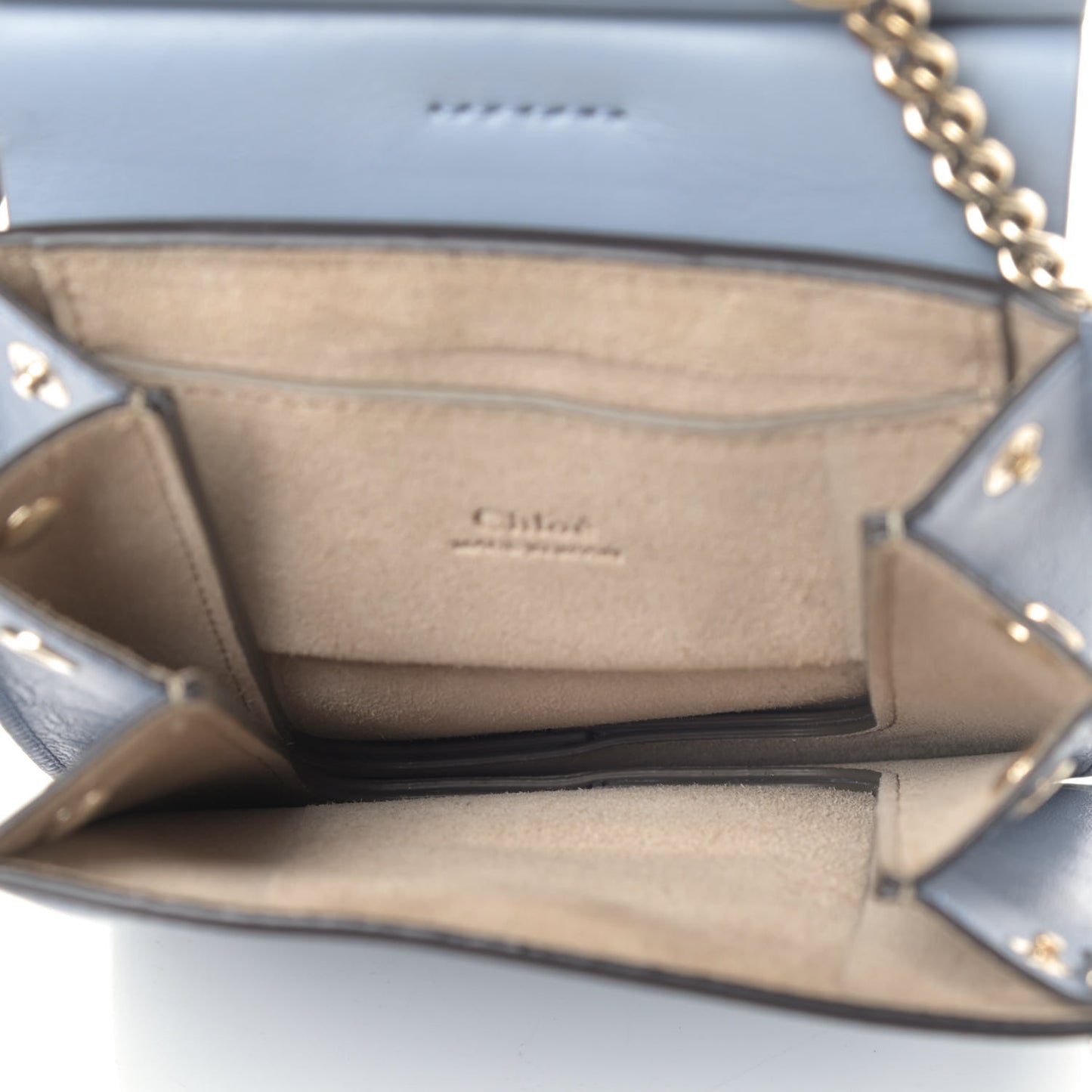 Suede Calfskin Mini Faye Bracelet Bag Washed Blue