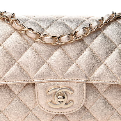 Chanel Metallic Lambskin Quilted Mini Rectangular Flap Gold 10 of 11