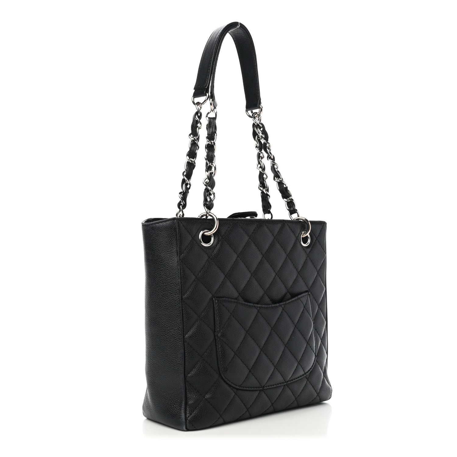 Chanel Caviar Quilted Petit Shopping Tote PST Black 2 of 8