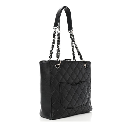 Chanel Caviar Quilted Petit Shopping Tote PST Black 2 of 8
