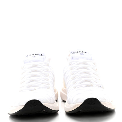 Chanel Mixed Fibers Quilted Womens CC Sneakers 37 White 2 of 12