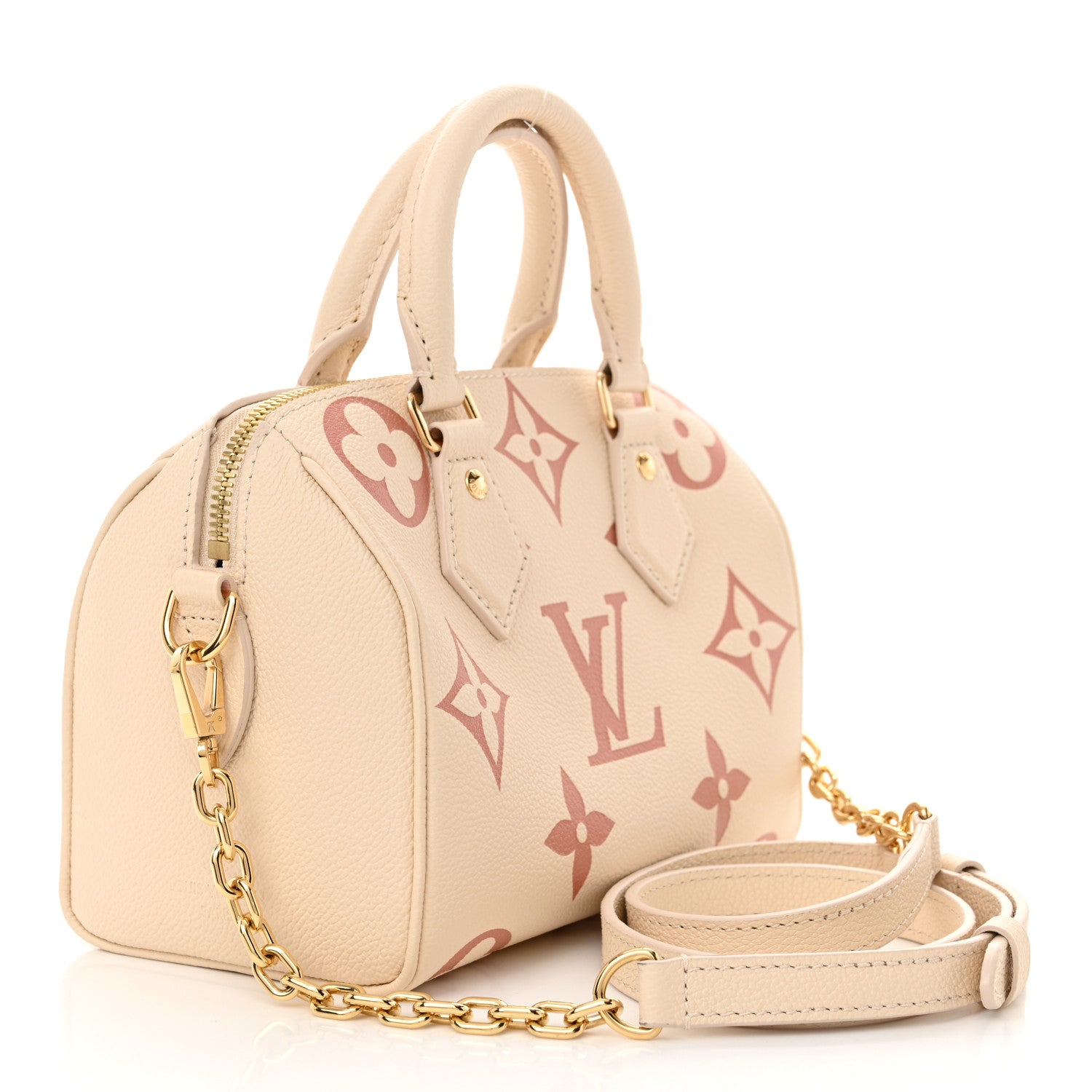 Louis Vuitton Empreinte Monogram Giant Speedy Bandouliere 20 Creme Rose Trianon 3 of 9