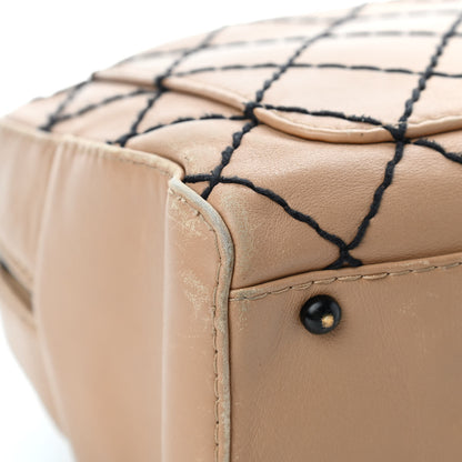 Chanel Calfskin Contrast Stitch Surpique Bowler Beige 13 of 19