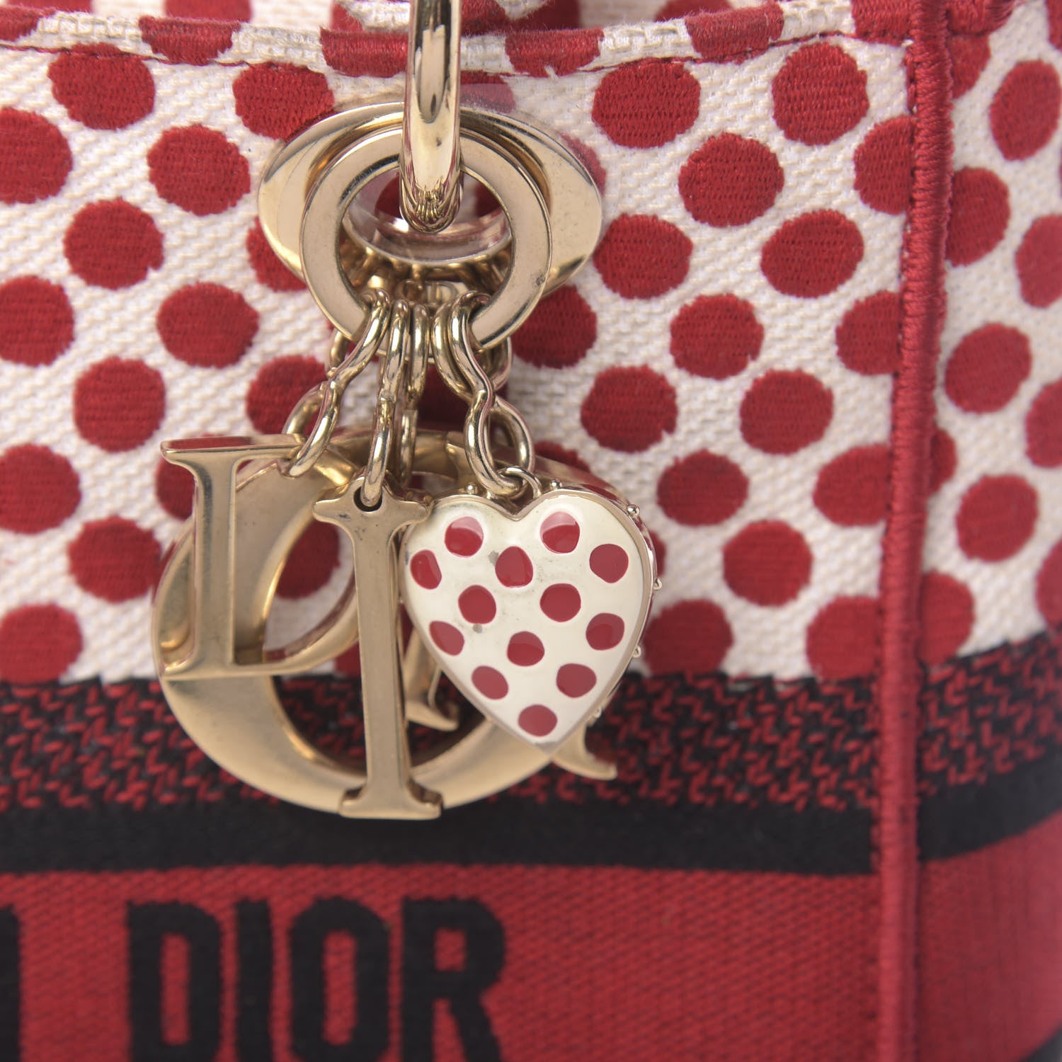 Christian Dior Canvas Medium DiorAmour Dots Lady D-Lite Red 9 of 16
