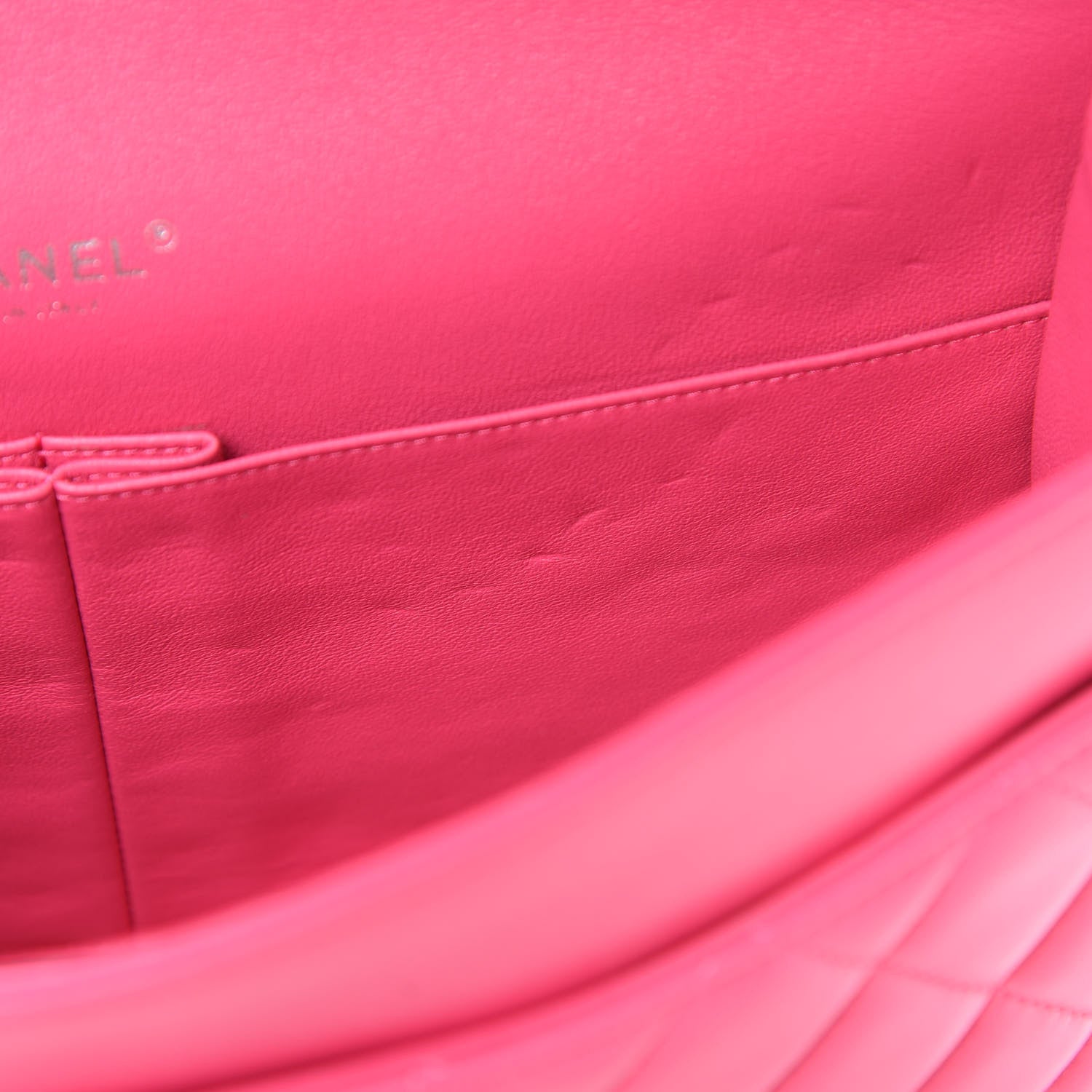 Chanel Lambskin Quilted Jumbo Double Flap Dark Pink 13 of 16