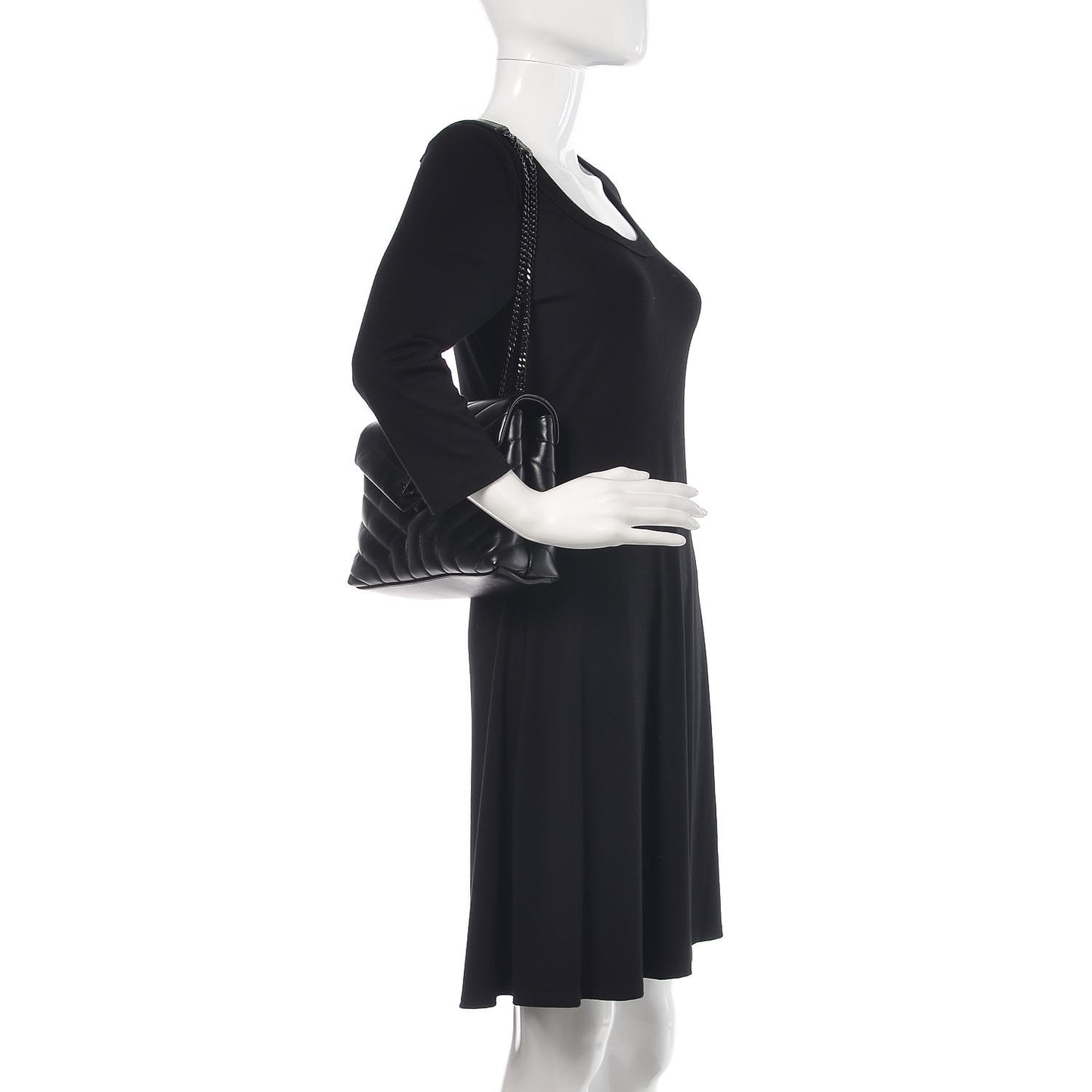 Calfskin Y Quilted Monogram Small Loulou Chain Satchel Black