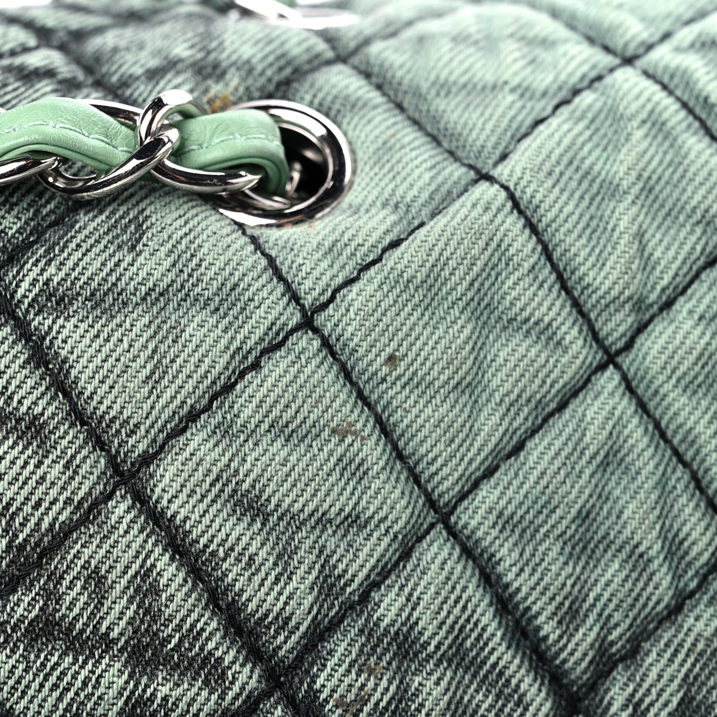 Denim Quilted Denimpression Flap Green Black