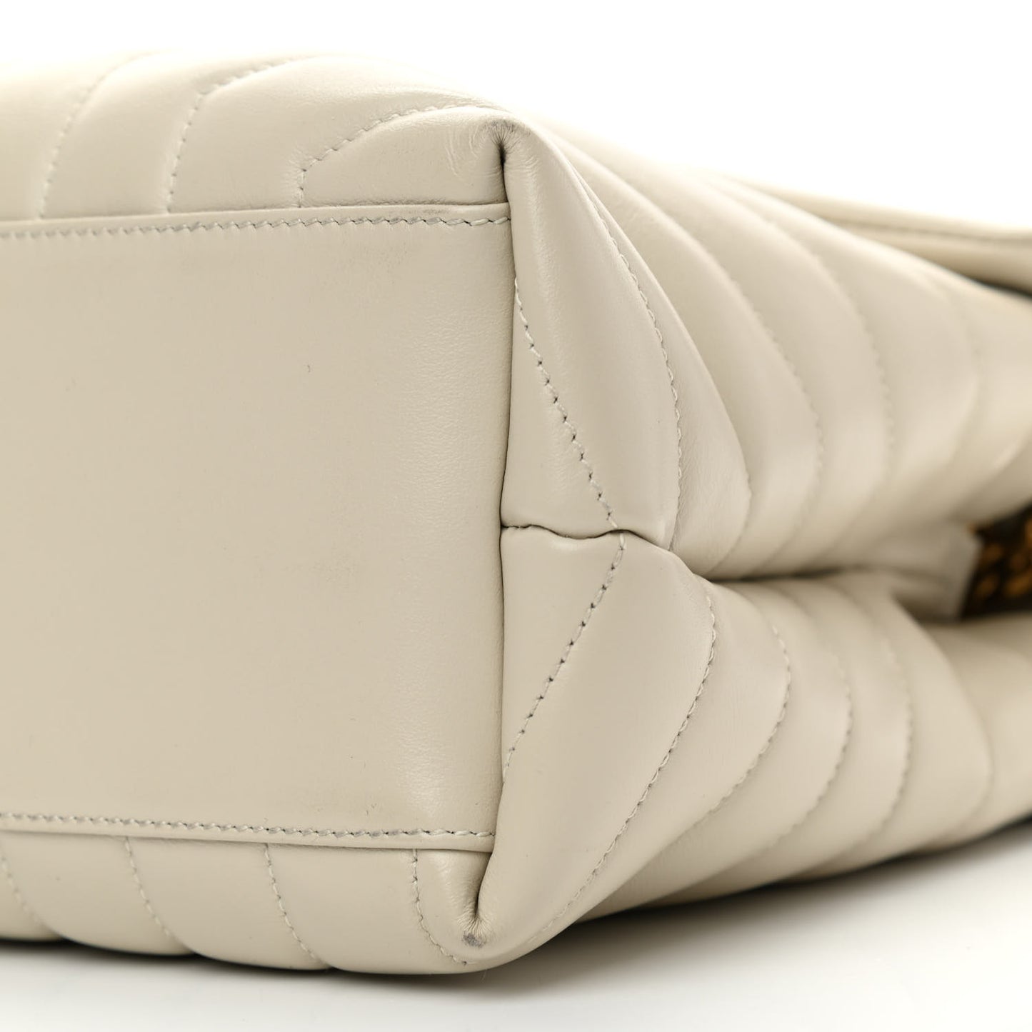 Calfskin Y Quilted Monogram Medium Loulou Chain Satchel Crema Soft