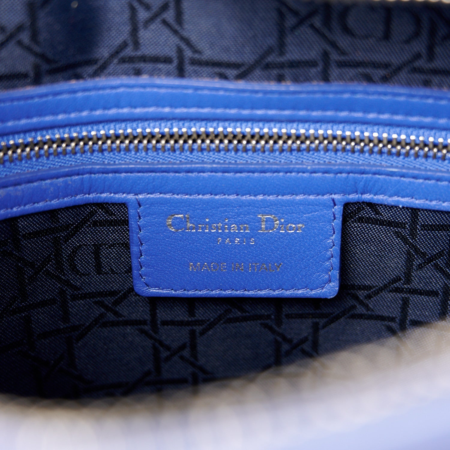 Christian Dior Lambskin Cannage Large Lady Dior Blue 6 of 10