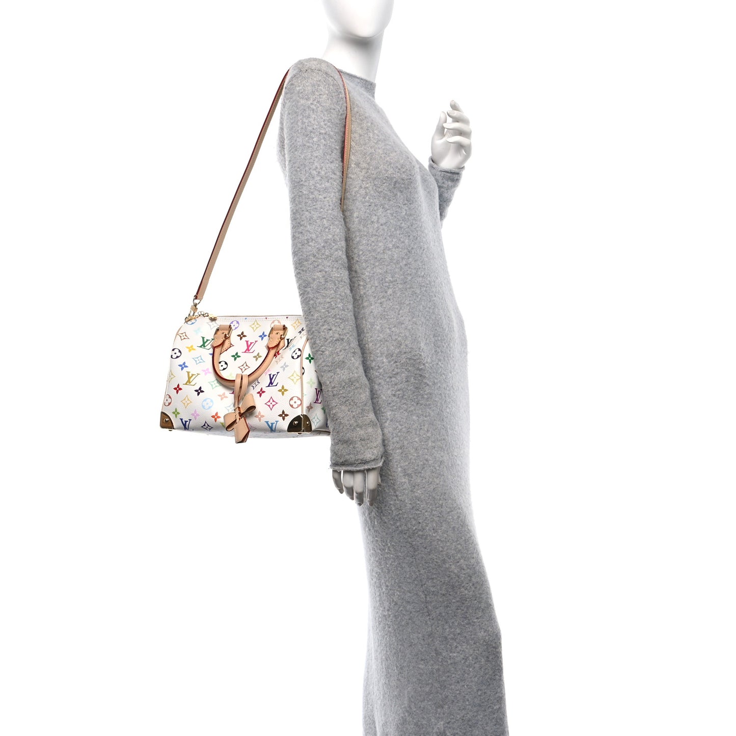 LV X TM Monogram Multicolor Speedy Bandouliere 25 White