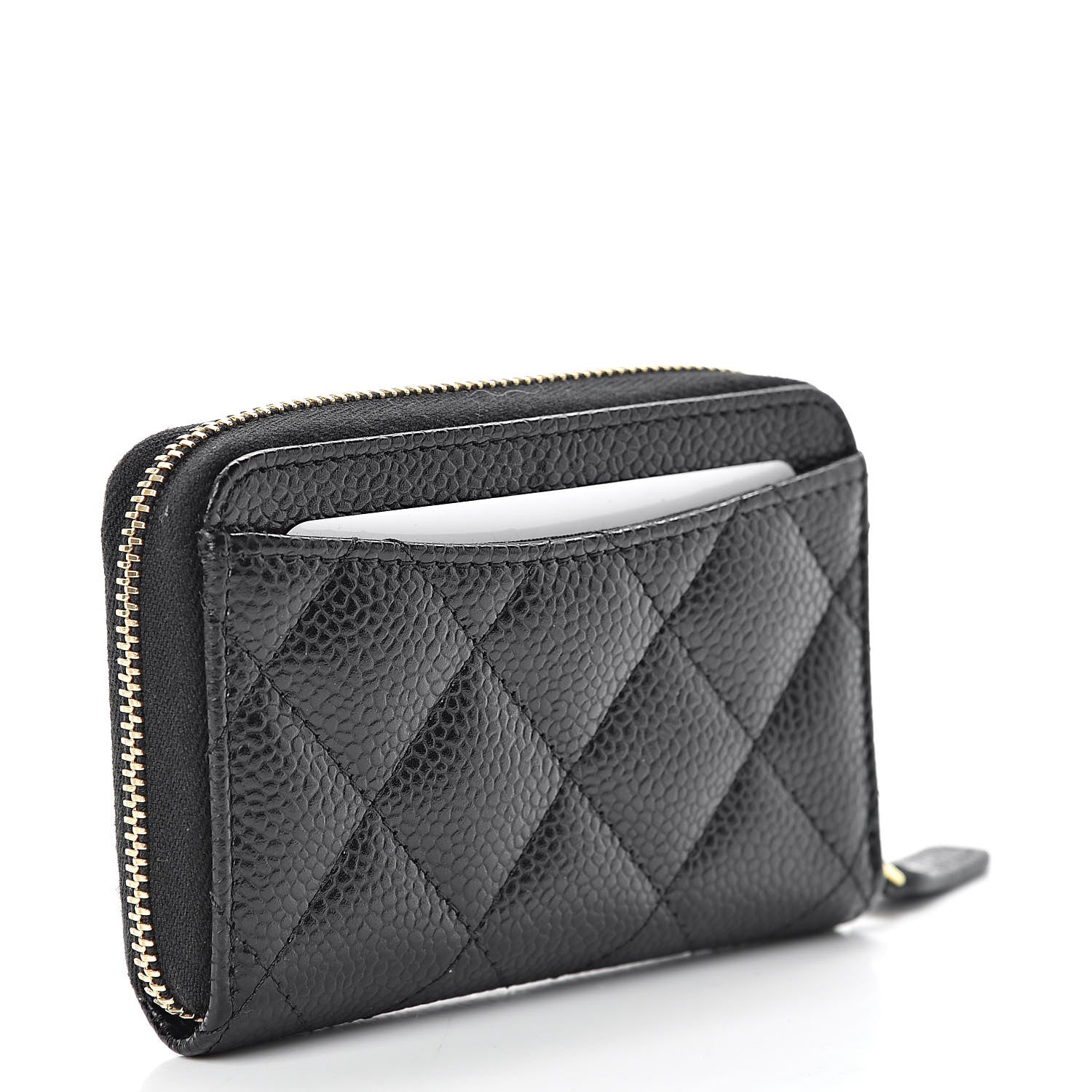 Chanel Caviar Quilted Zip Coin Purse Black 3 of 8