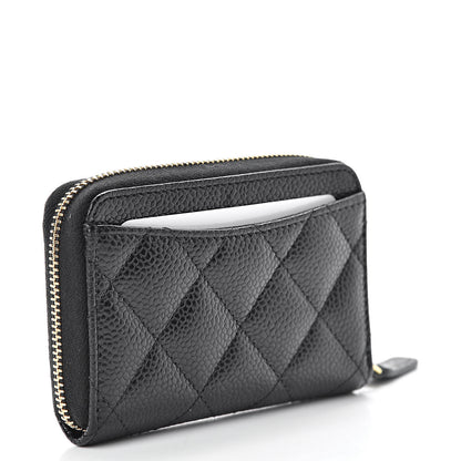 Chanel Caviar Quilted Zip Coin Purse Black 3 of 8
