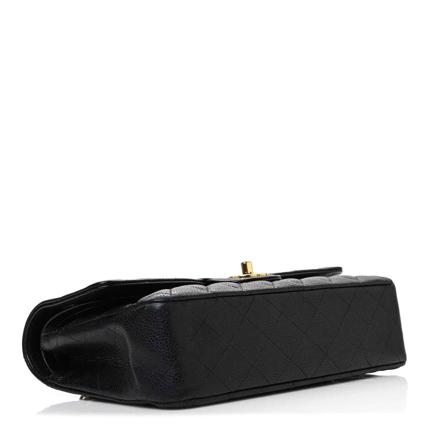 Caviar Quilted Medium Double Flap Black