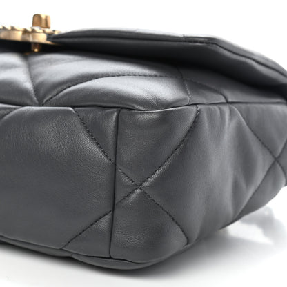 Chanel Lambskin Quilted Medium Chanel 19 Flap Dark Grey 9 of 9