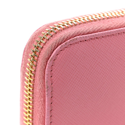 Prada Saffiano Metal Zip Around Wallet Geranio 8 of 9
