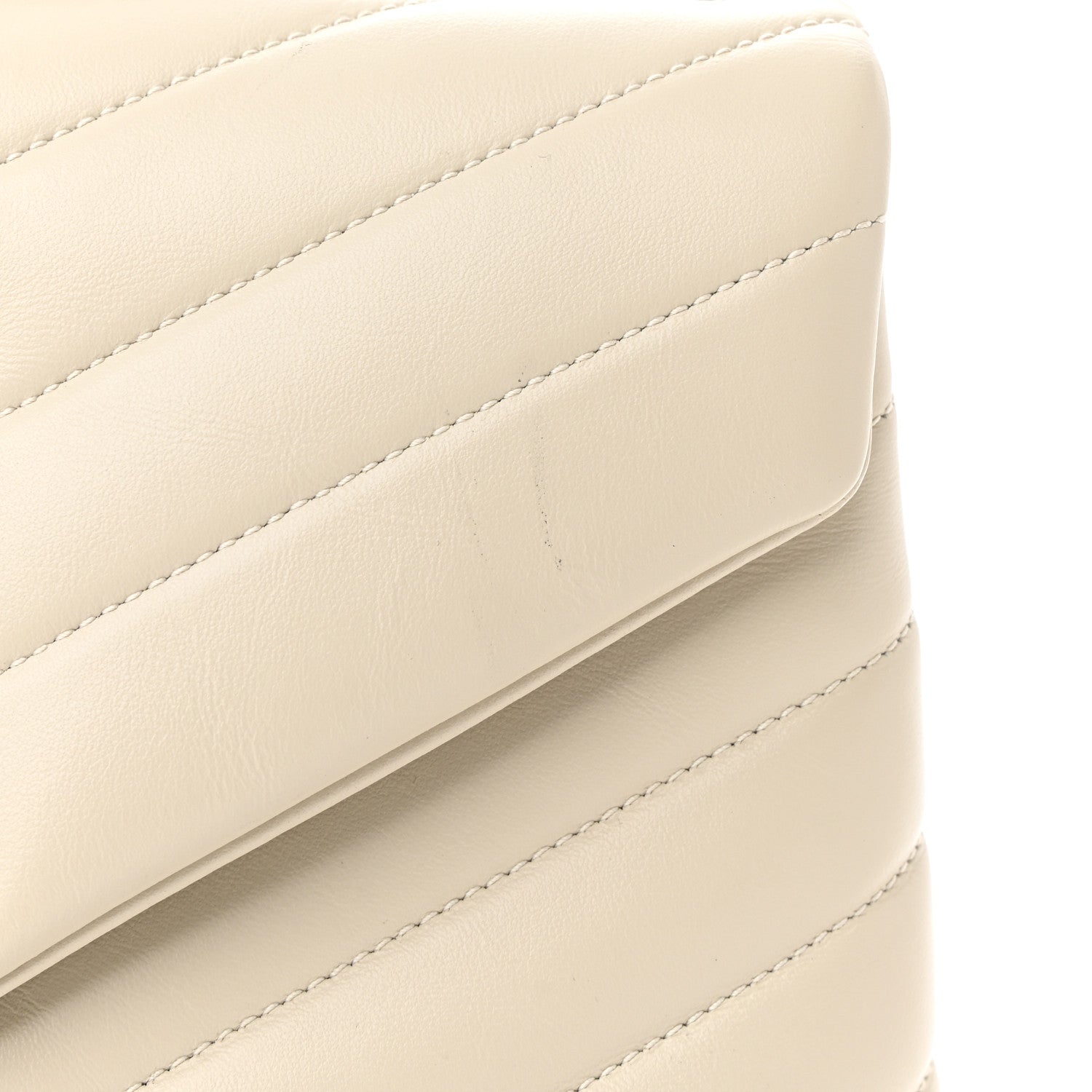 Saint Laurent Calfskin Y Quilted Monogram Small Loulou Chain Satchel Crema Soft 10 of 11