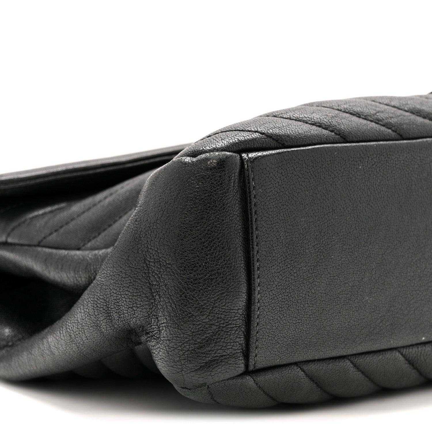 Saint Laurent Sheepskin Matelasse Chevron Monogram Monochrome Large College Satchel Black 9 of 14