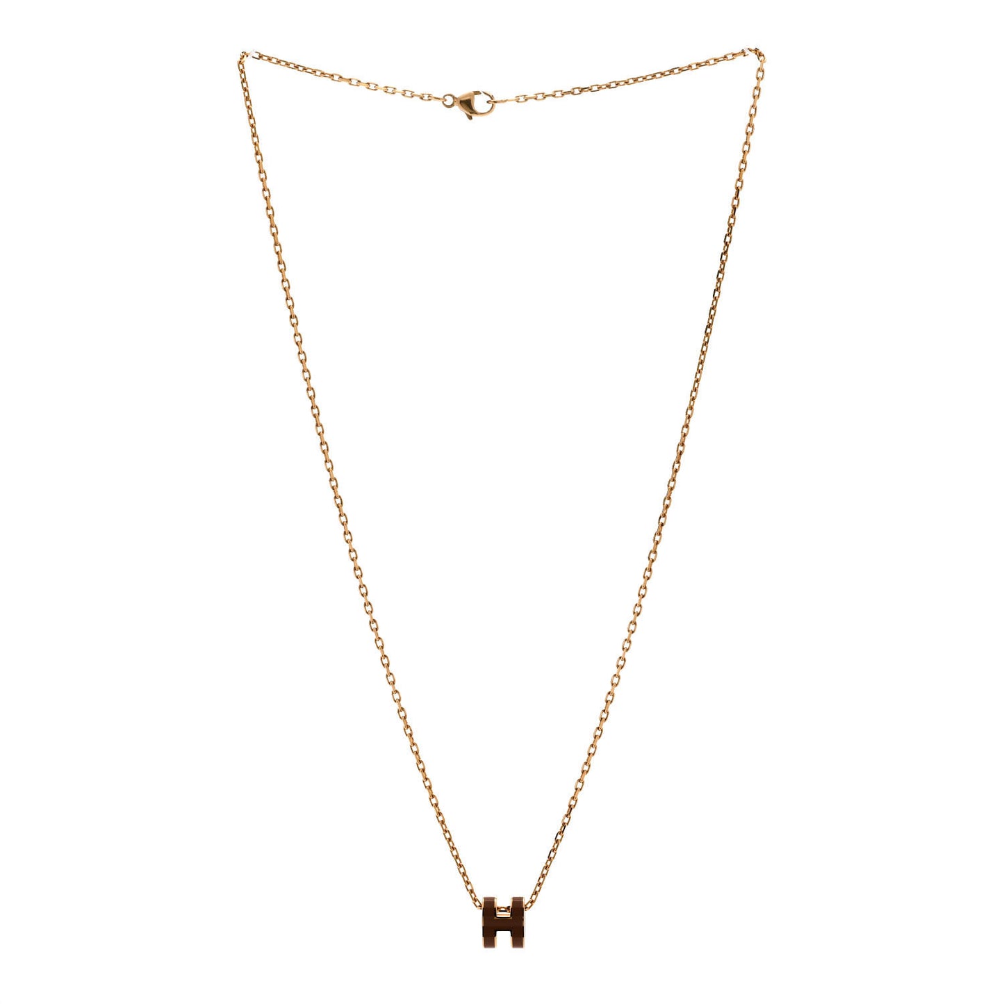 Lacquered Gold Mini Pop H Pendant Necklace New Gold