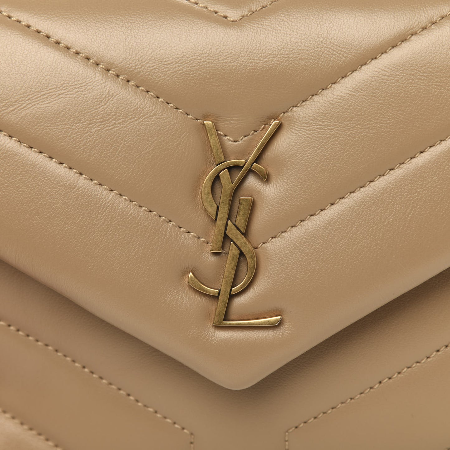 Calfskin Y Quilted Monogram Toy Loulou Crossbody Bag Dark Beige