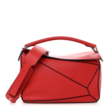 Loewe Calfskin Medium Puzzle Bag Scarlet 1 of 12
