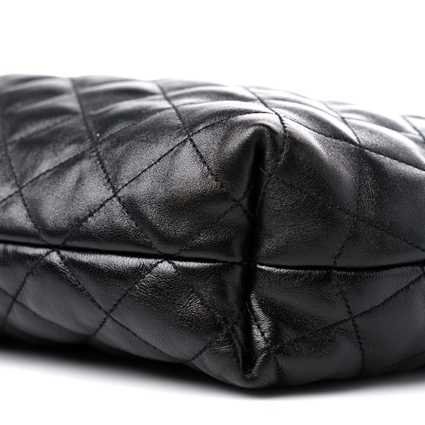 Lambskin Quilted Maxi Icare Shopping Tote Black