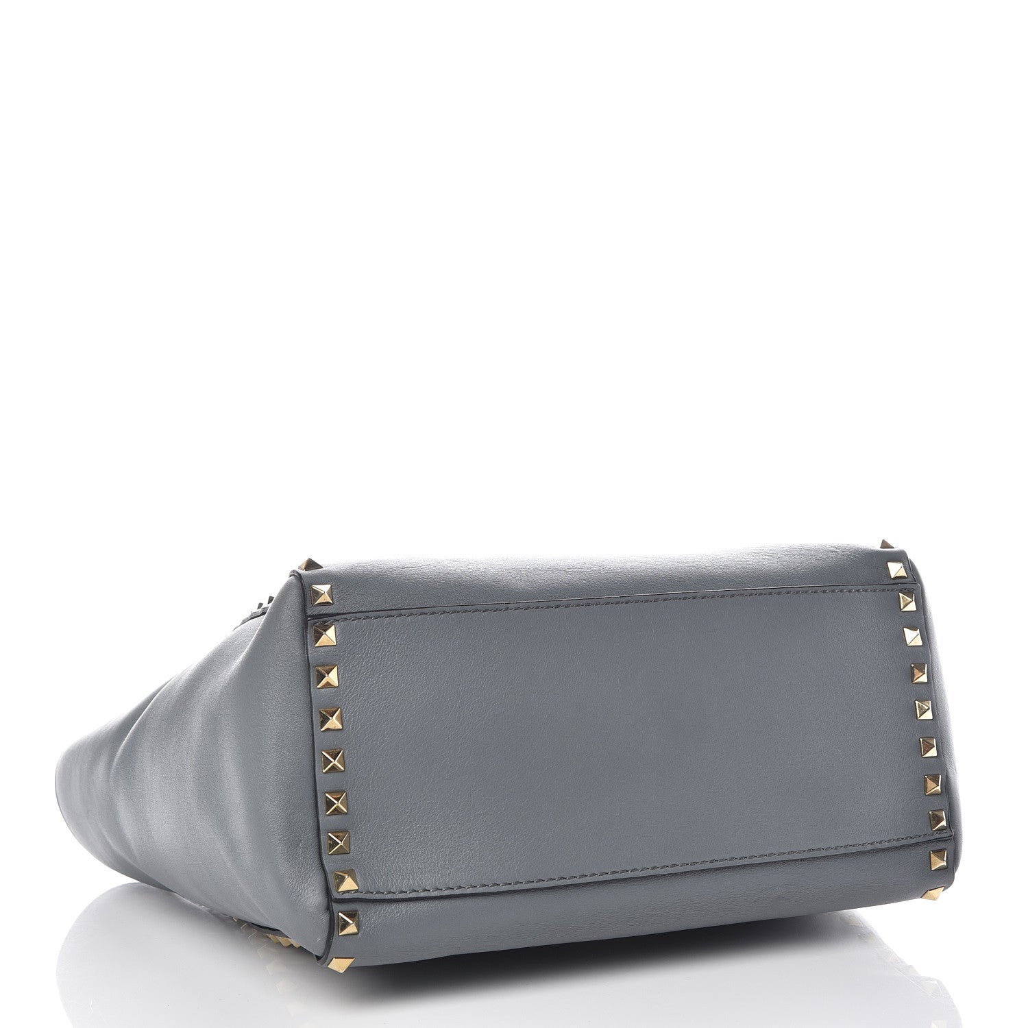 Valentino Garavani Vitello Rockstud Double Handle Tote Grey 4 of 10