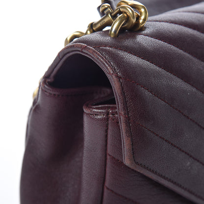 Saint Laurent Sheepskin Matelasse Chevron Monogram Medium College Bag Amaranto 24 of 25